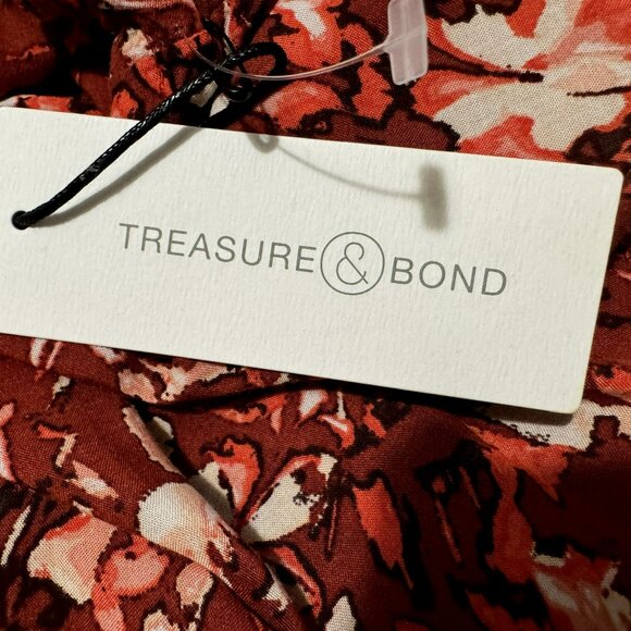 Treasure & Bond Abstract Floral Pullover Viscose Cami Tank Top Sz L NEW - Picture 7 of 7